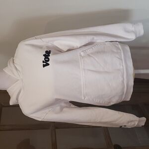Talentless Vote White Graphic Pullover Hoodie Size Small NWOT
